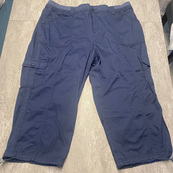 Style & Co 18W Cargo Capri Midrise Bungee  Comfort Waist Pockets Nautical Beachy - Picture 5 of 12